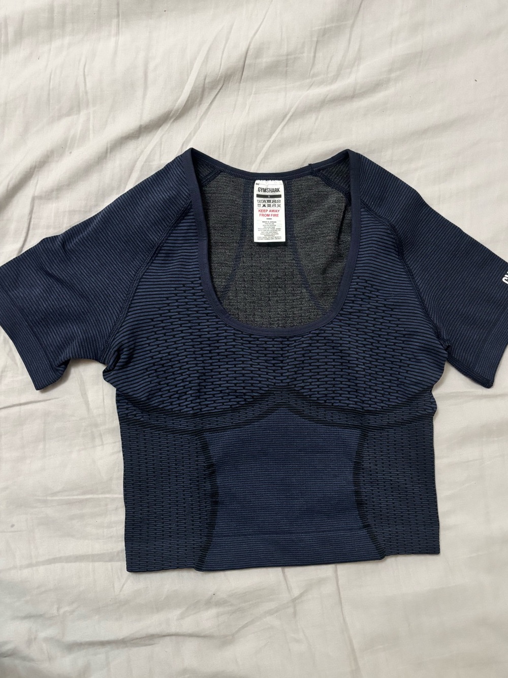 Gymshark Navy Short Sleeve Seamless Crop Top